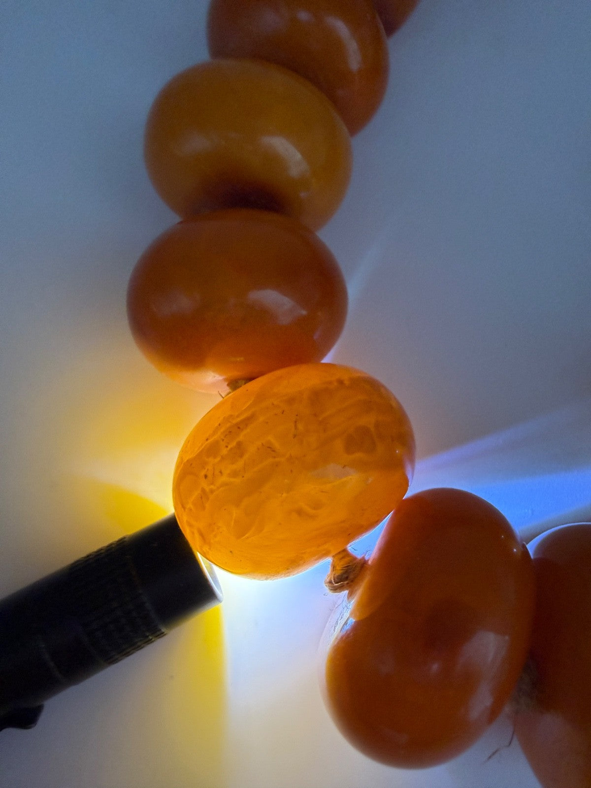 XXL butterscotch Bernsteinkette Kugeln 449 Gramm Pressbernstein 925 Silber