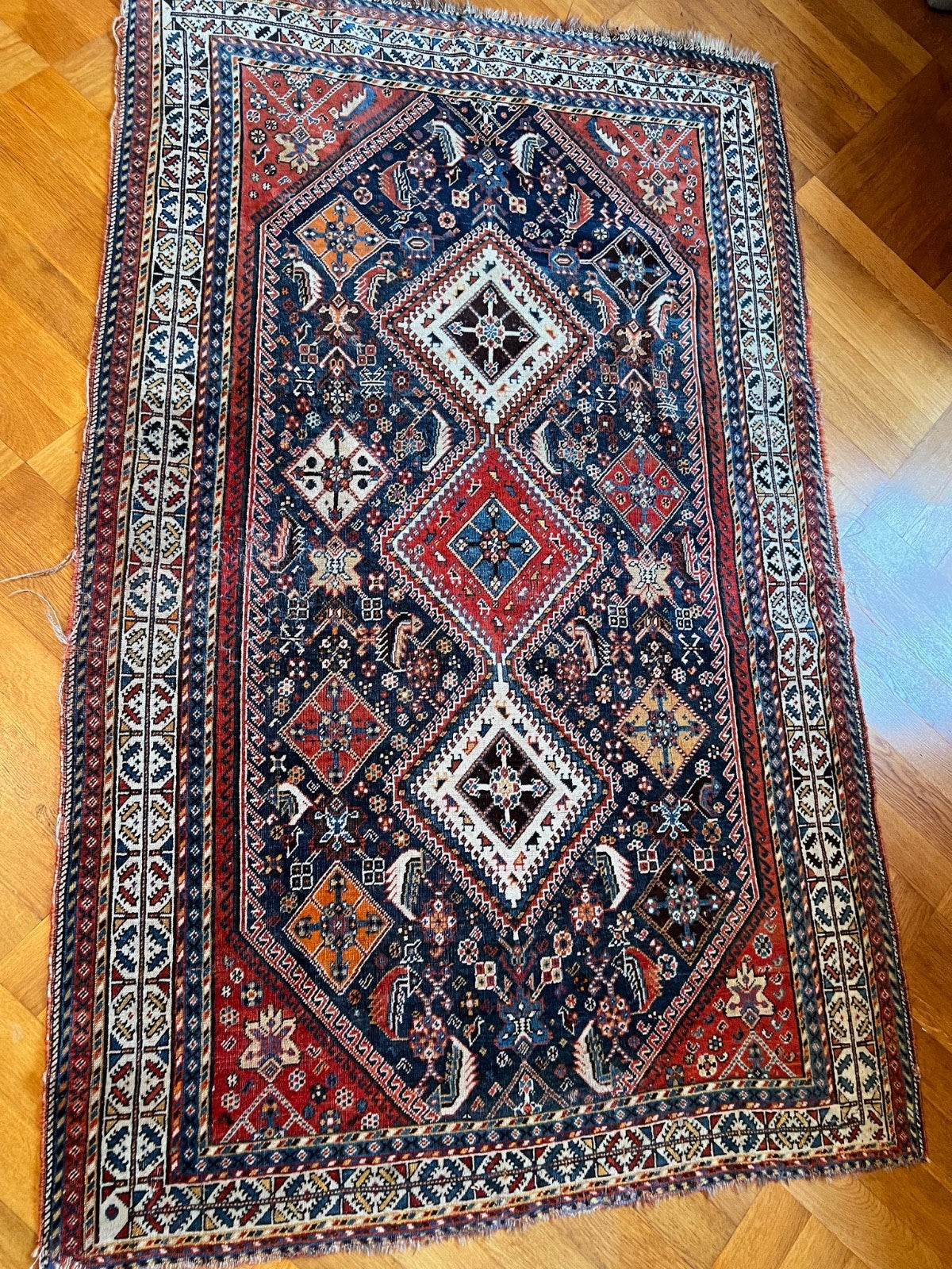 Qashqai alter Orientteppich Perserteppich old carpet 210x128 cm
