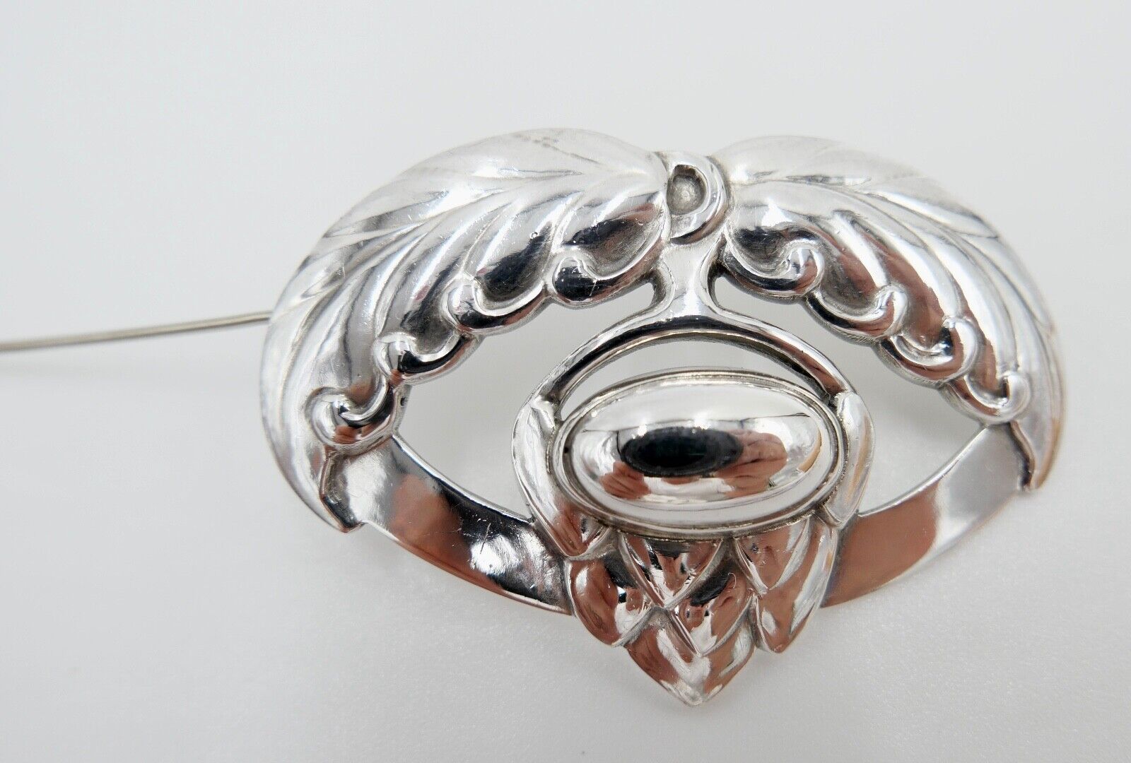 Alte große Georg Jensen 925 Sterling Silber Brosche GJ Pinienzapfen Artischocke