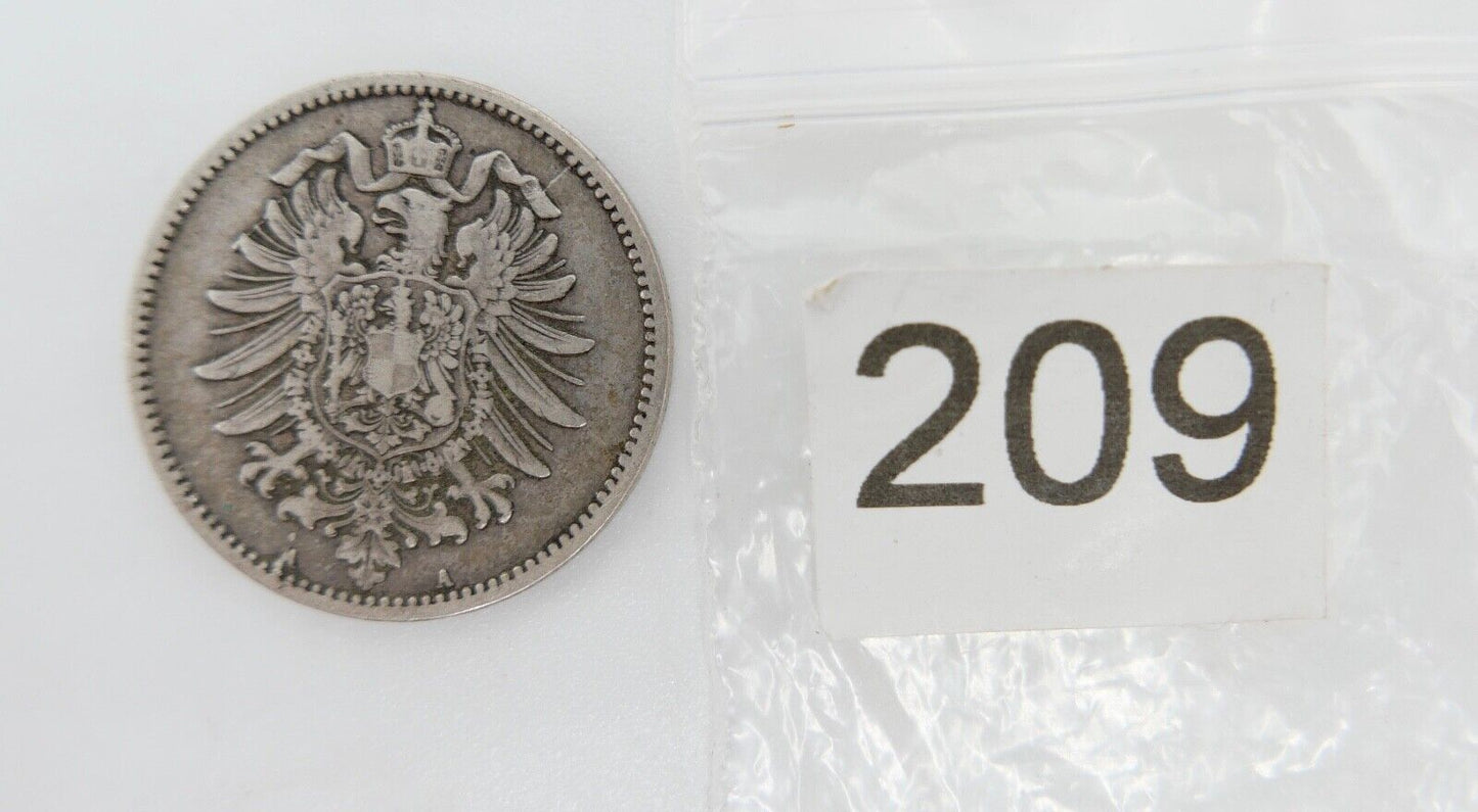 1 Mark 1874 A Silbermünze Jäger J. 9 gute Erhaltung  selten RAR 