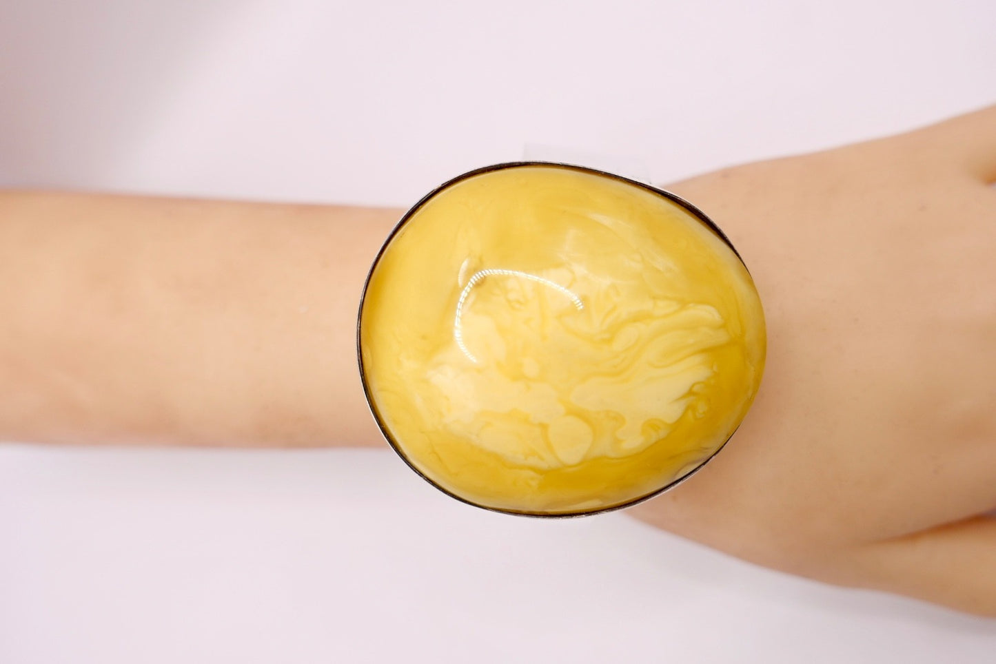 Großes Designer PU 925 Silber Bernstein Armband Armreif Danzig Gdansk Polen