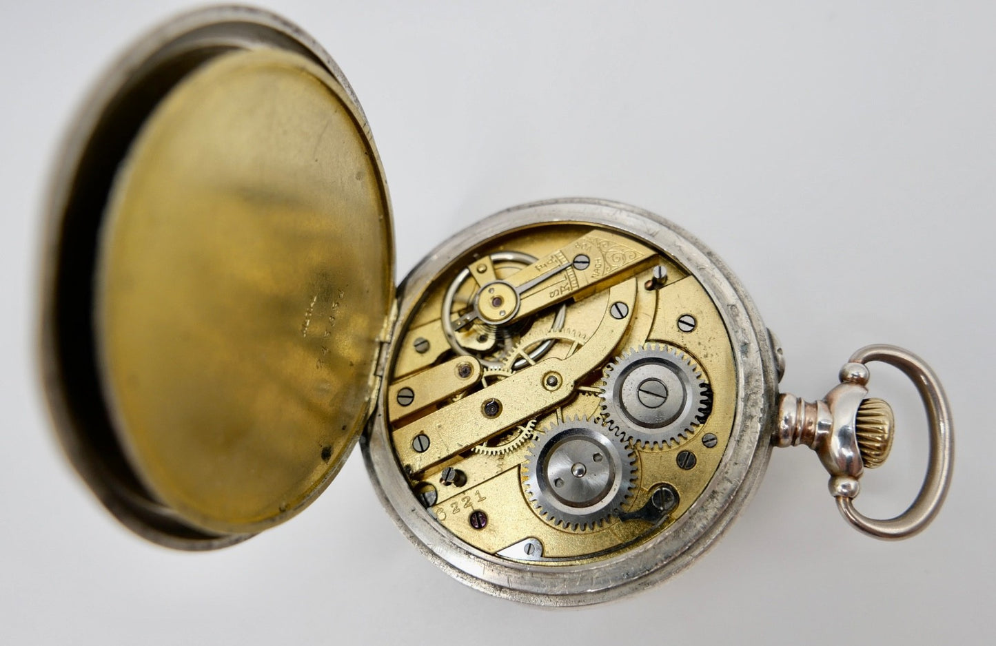 Antike Alpina 800 Silber Taschenuhr Zylinderhemmung 10 Steine