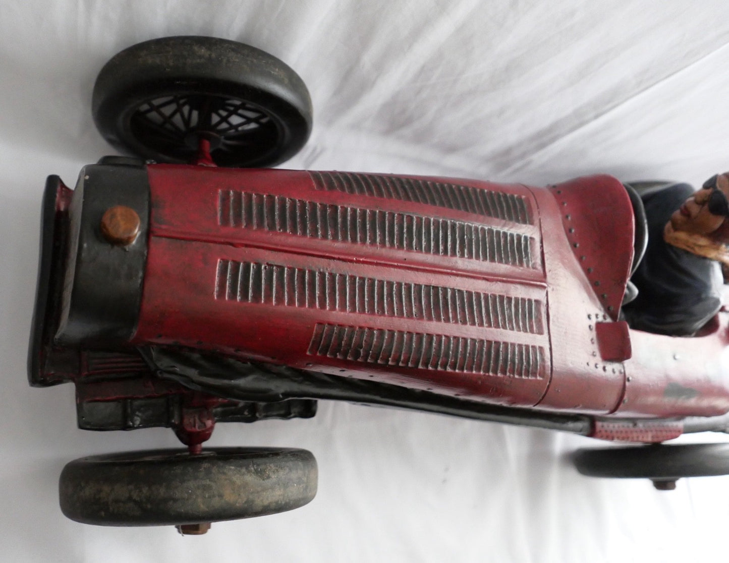 Großes Modellauto Rennwagen Oldtimer Fahrer - Rot Schwarz - Deko 72cm Bugatti 35