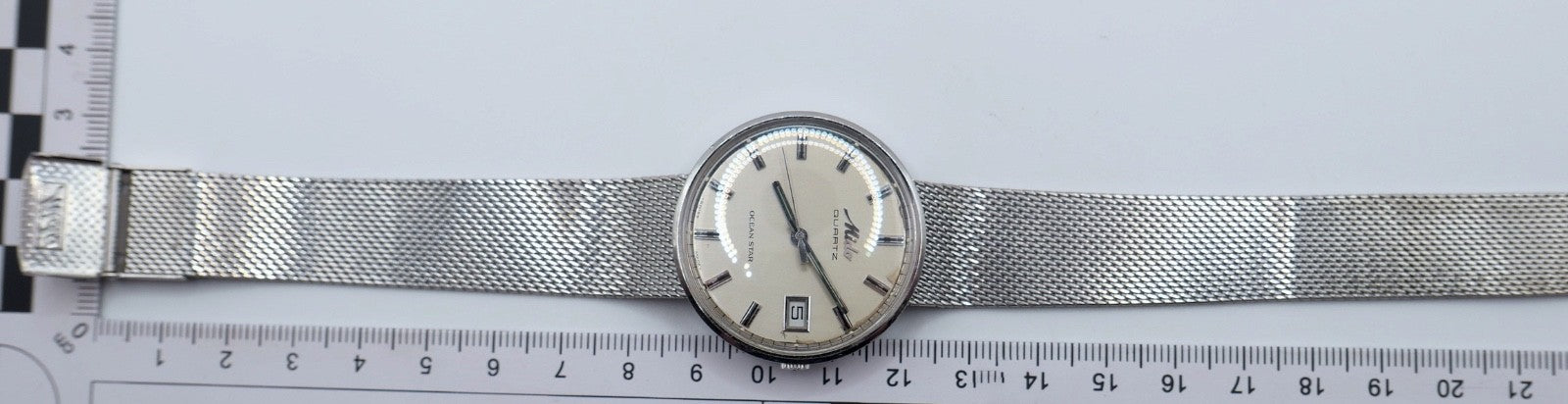 Mido Ocean Star Quartz Herren Uhr 36mm Stahl Datum Swiss Made Ref. 0581