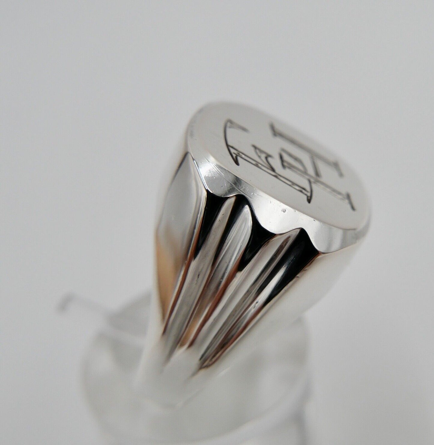 ART DECO Siegelring Monogramm EH Herrenring 835 Ring Silber Gr. 67 GGS