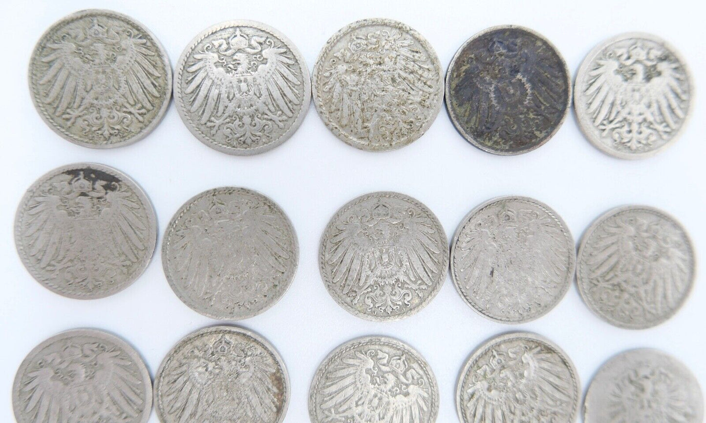 19x 5 Pfennig Kaiserreich 1894-1912 Jäger J. 12 s - vz schön - vorzüglich