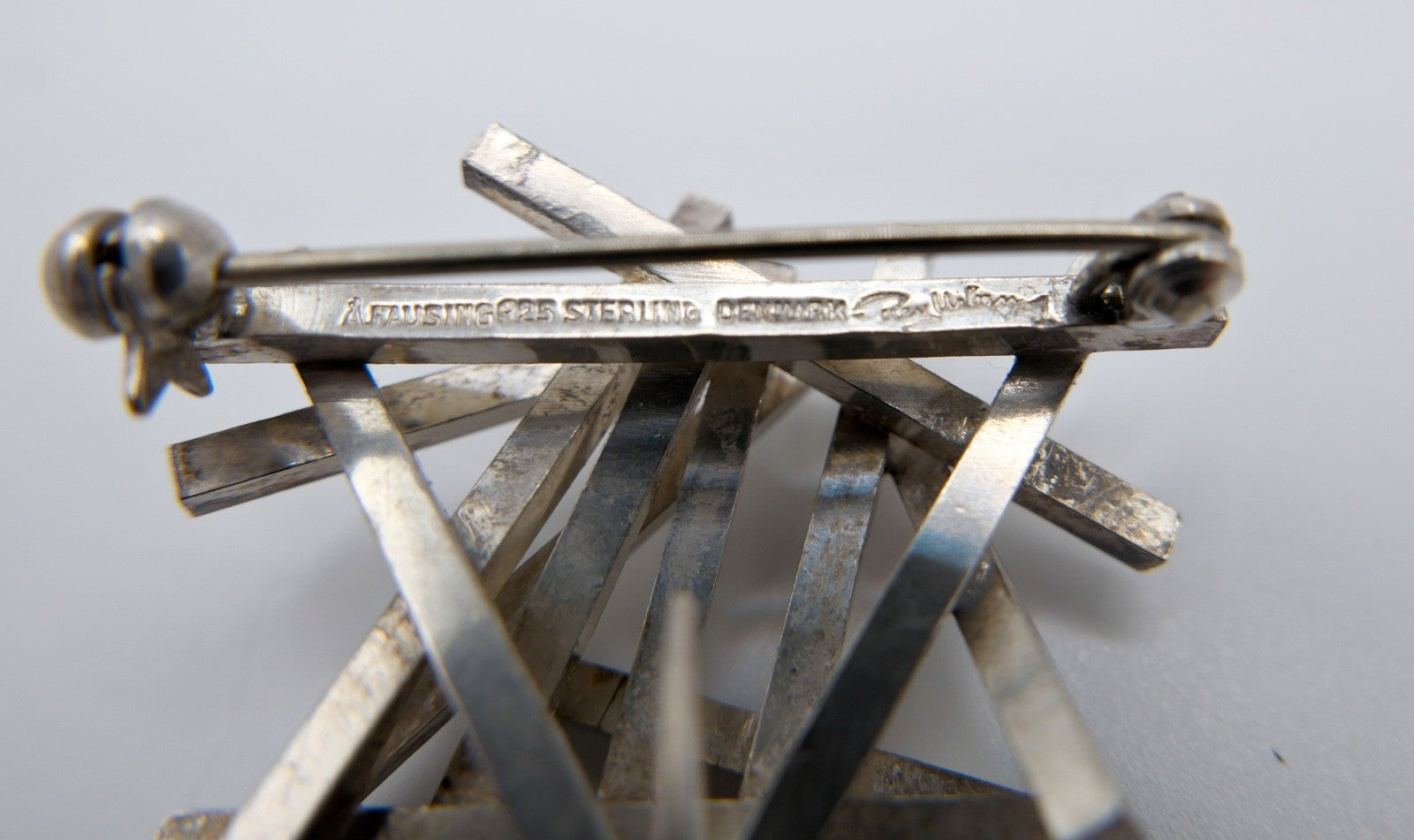 Rey Urban für Å. Fausing Silber Brosche 925 Sterling Dänemark 1970er Signatur