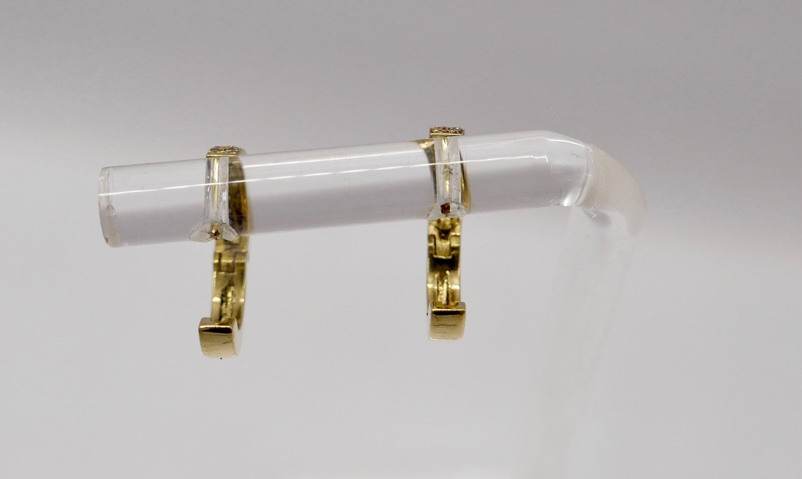 0,4 Ctw Diamant Creolen 750 18K Gelbgold 40 Brillanten besetz Ohrringe 90er