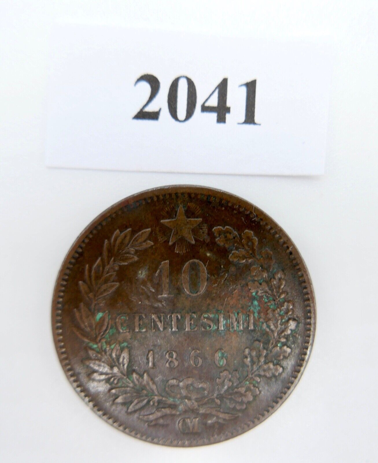 Münze Italien 10 Centesimi 1866 OM Vittorio Emanuele II.     ss-vz