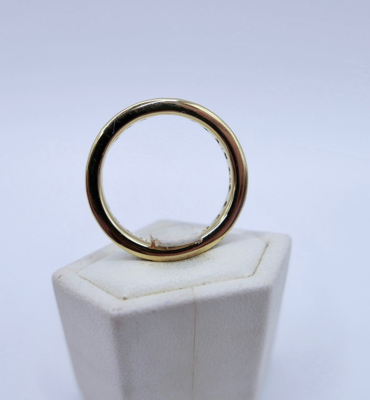 Alter eleganter Eternity Memory Ring vergoldet mit Besatz Gr. 57 mit Hersteller