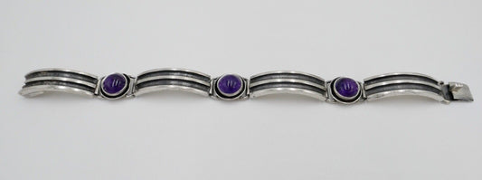 Amethyst 800 Silber Glieder Armband " PERLI " - Antikhandel-Stuttgart