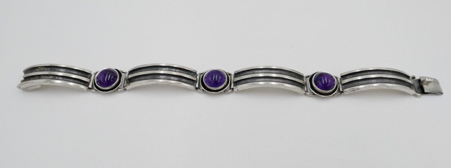 Amethyst 800 Silber Glieder Armband " PERLI "