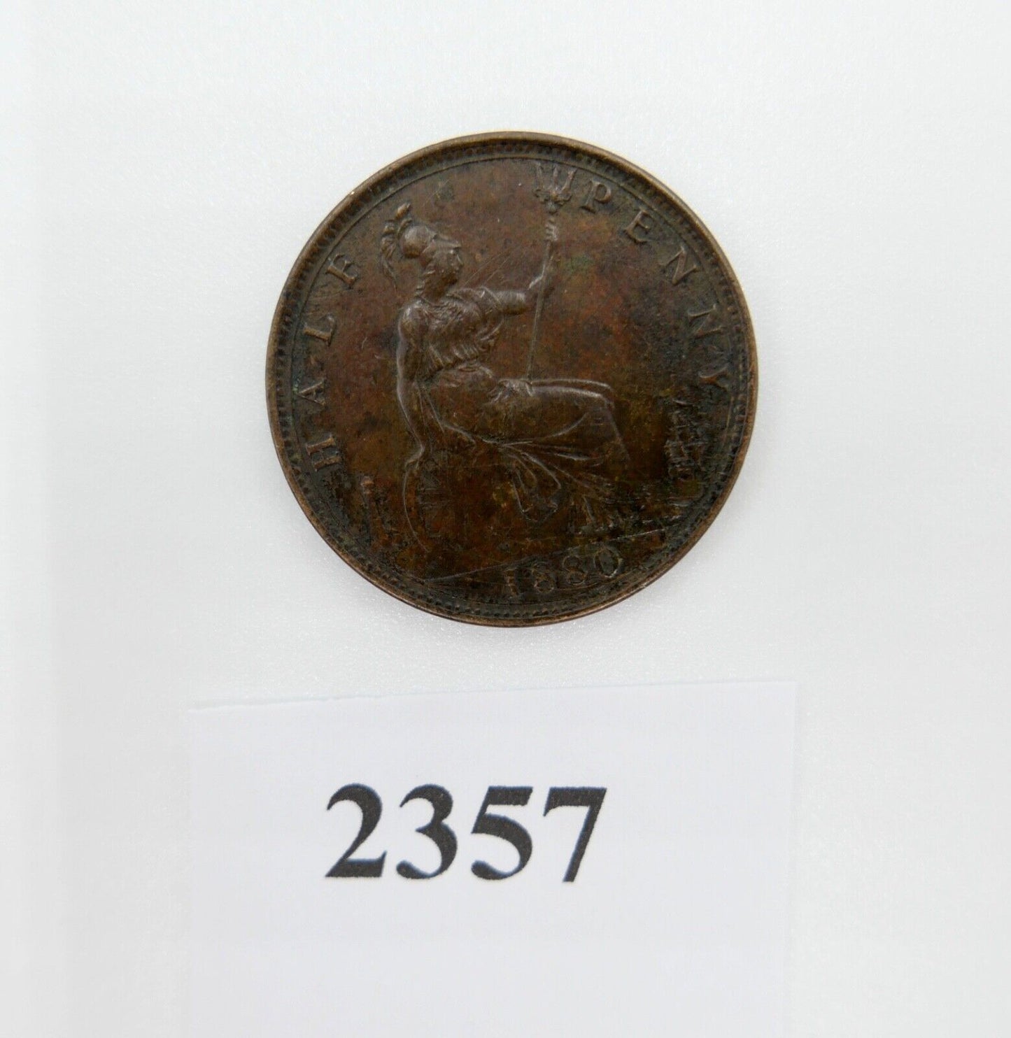 Großbritannien 1880  halfpenny half penny Münze Queen Victoria in VZ