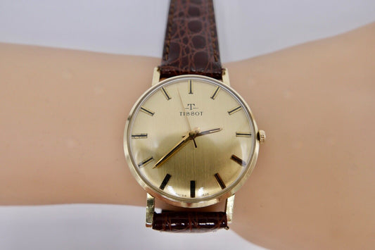 Tissot 585 14K Gold Herenuhr 1960er Handaufzug Cal. 781-1 Ref. 6391 NEUwertig