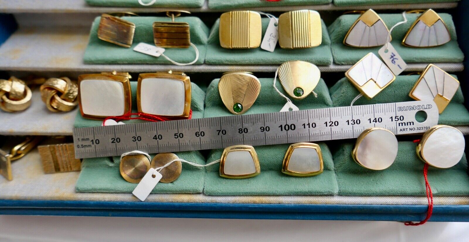 Konvolut SILBER & VERGOLDET Manschettenknöpfe Juwelierauflösung NEU 32 Stück - Antikhandel-Stuttgart