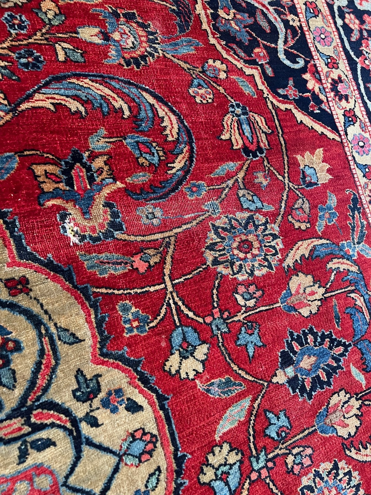 Großer Kashan alter Orientteppich Perserteppich old carpet 382x270 cm