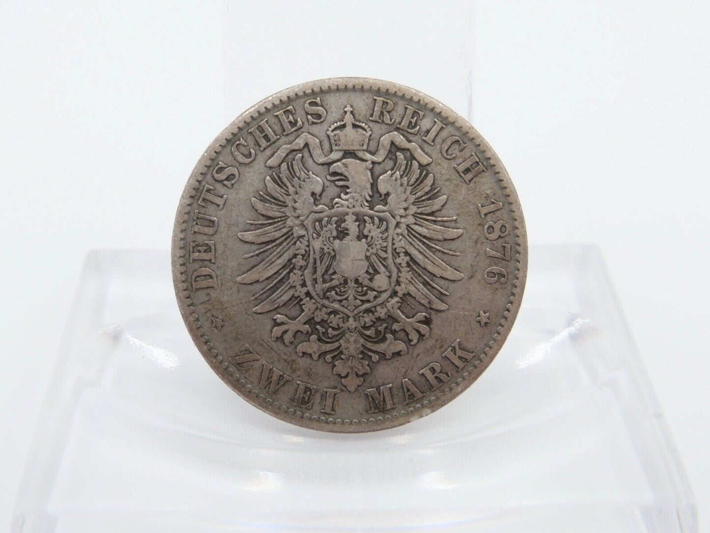 2 Mark 1876 D " Ludwig II. König von Bayern " ss - vz Jäger J.41 Silber