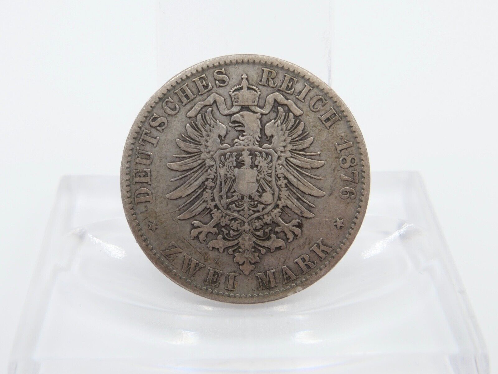 2 Mark 1876 D " Ludwig II. König von Bayern " ss - vz Jäger J.41 Silber