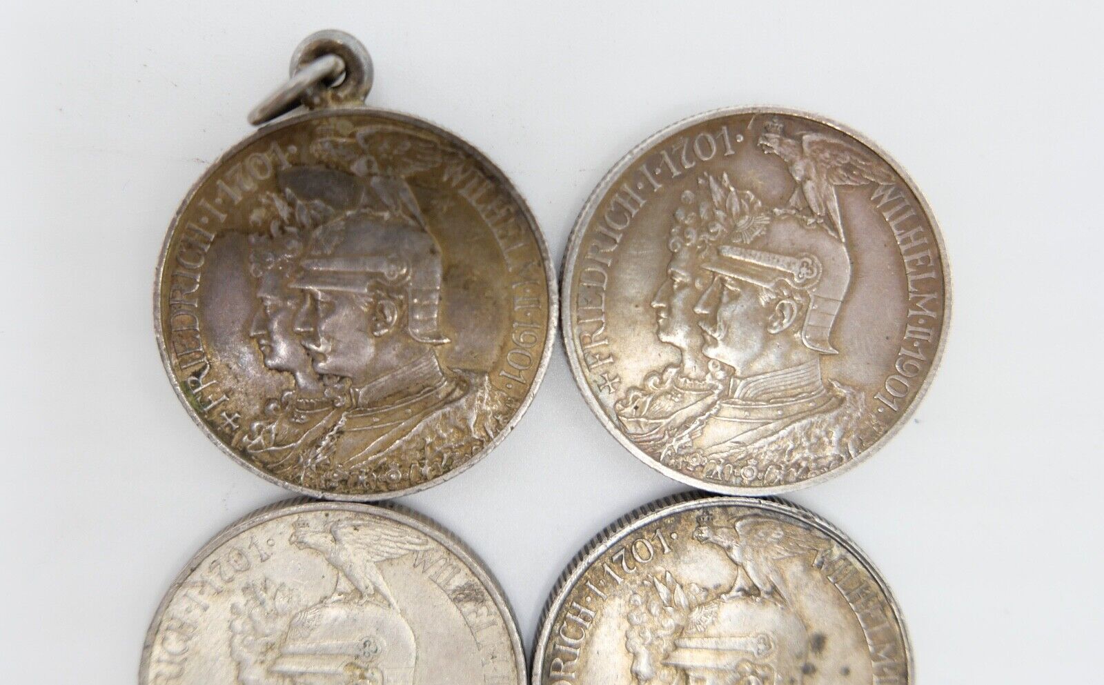 Posten LOT 4x 2 Mark Preussen 200 Jahre Königreich von 1901 Jäger J.105