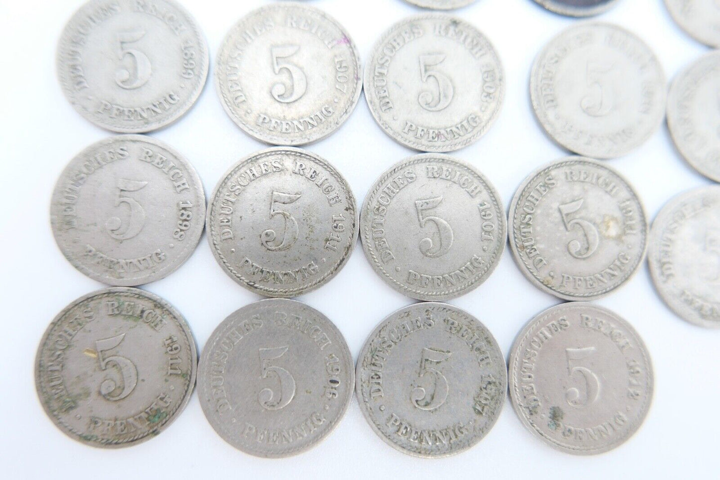 19x 5 Pfennig Kaiserreich 1894-1912 Jäger J. 12 s - vz schön - vorzüglich