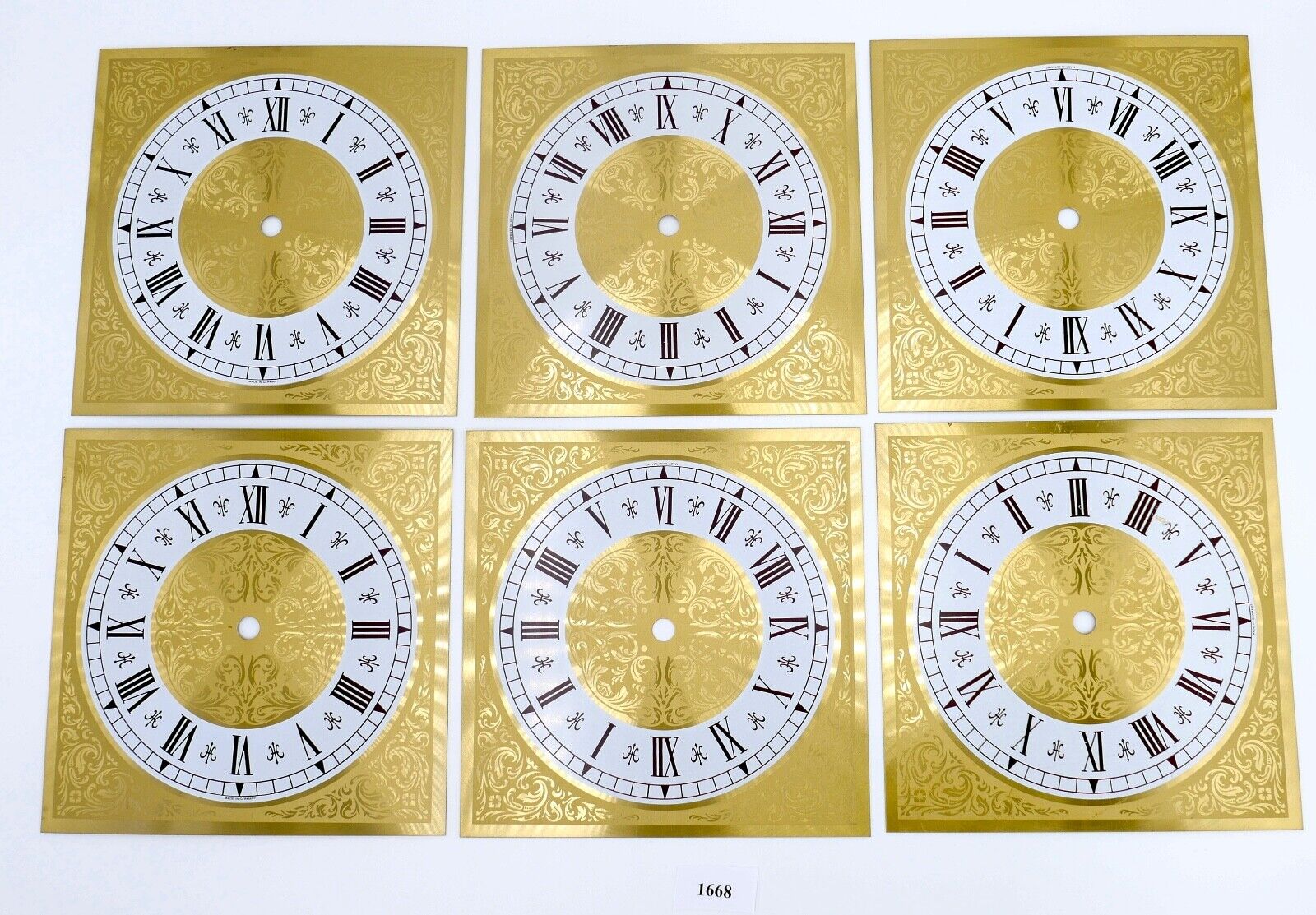 6x Zifferblatt 18,2 cm NEU Messing für Kaminuhr Wanduhr Regulator usw.