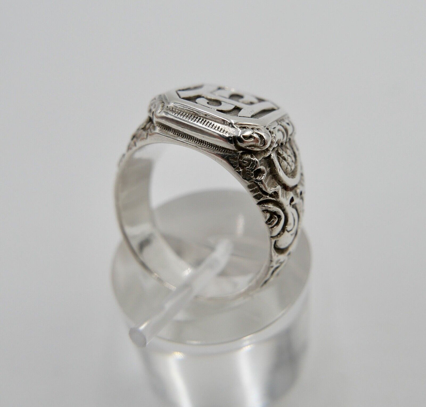 Massiver Jugendstil Siegelring Monogramm HS Herrenring Ring 800 Silber Gr. 56