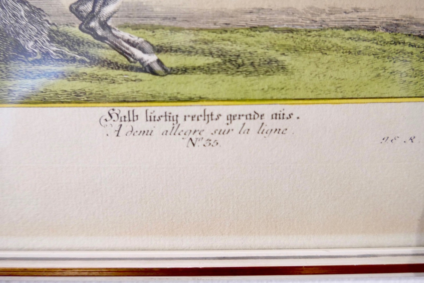 Kleine Reitschule Nr. 35 Halb lustig rechts gerade aus Johann Elias Ridinger