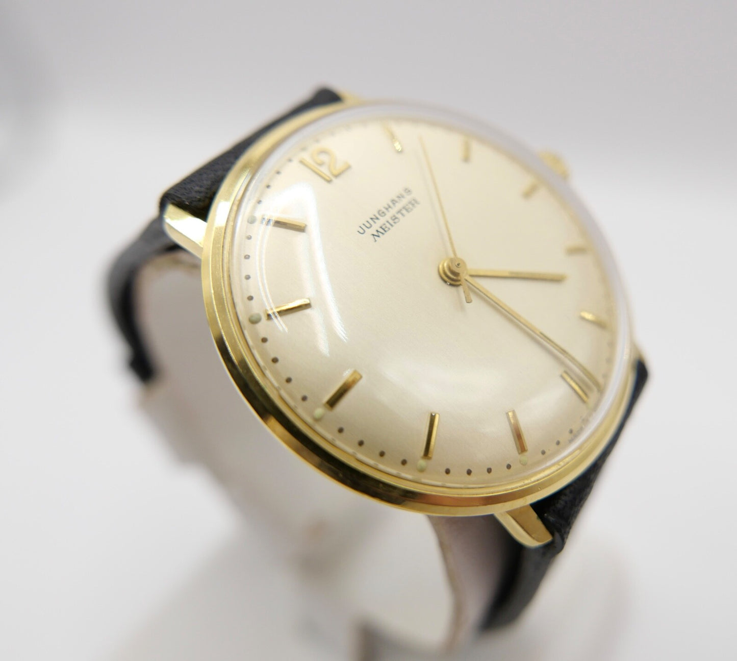 1960er Klassische JUNGHANS Meister Herrenuhr Cal.684 neu Lederarmband Handaufzug