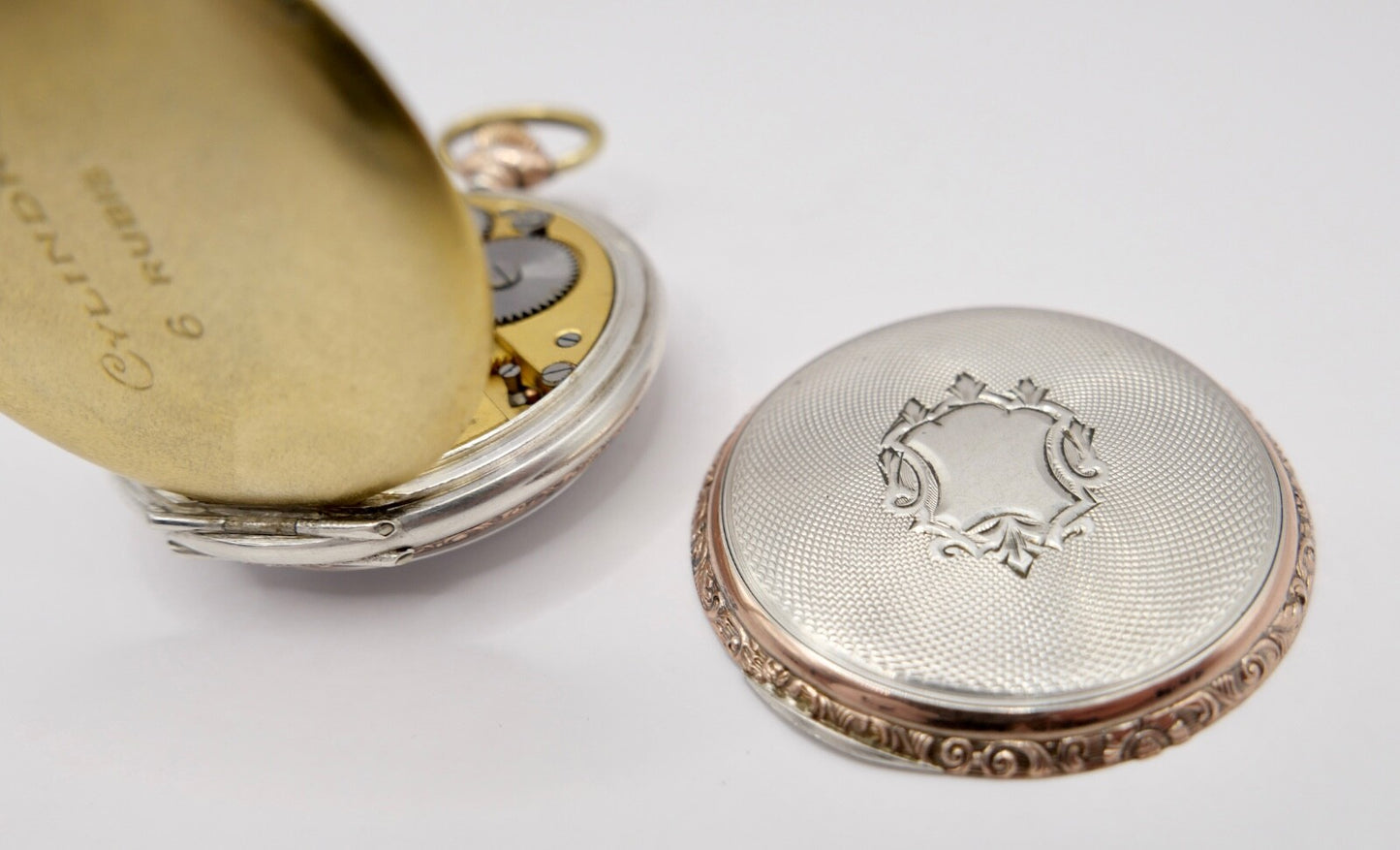 L.W.C. Open Face Taschenuhr 800 Silber Ø 46mm