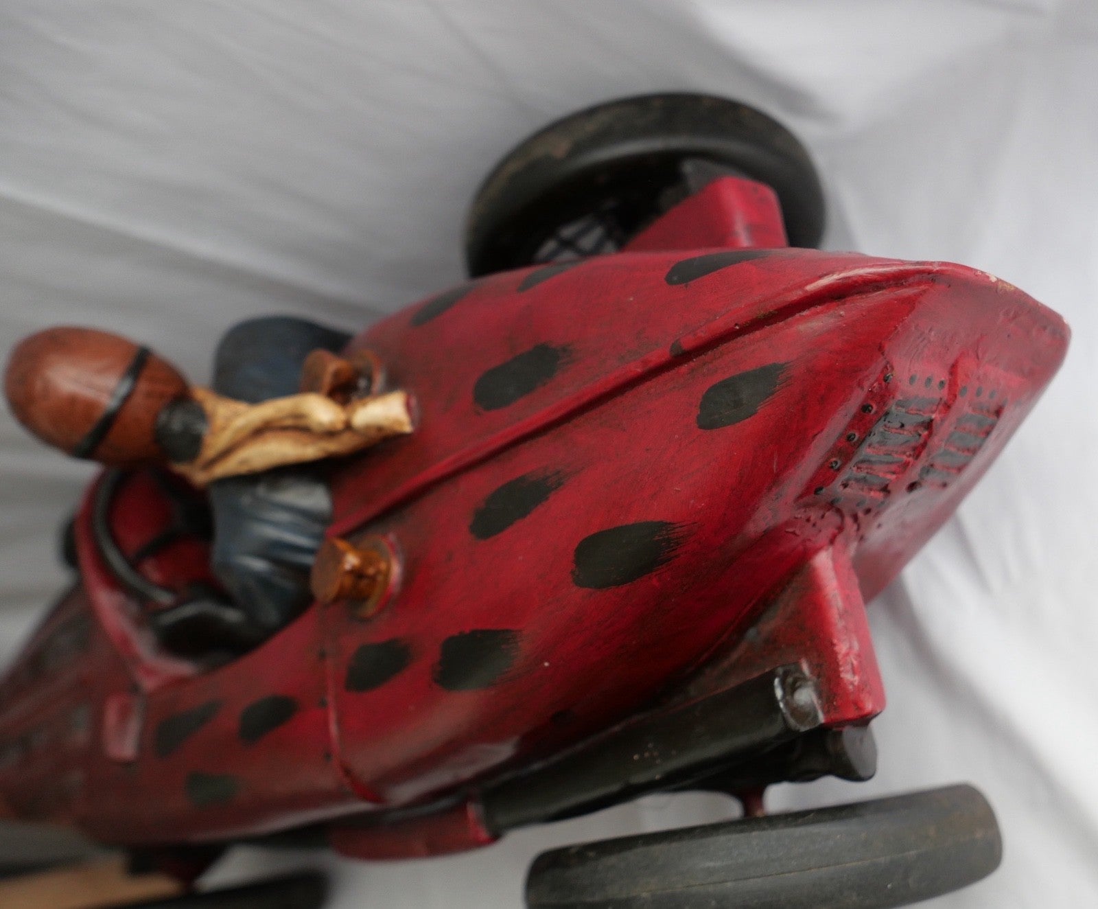 Großes Modellauto Rennwagen Oldtimer Fahrer - Rot Schwarz - Deko 72cm Bugatti 35