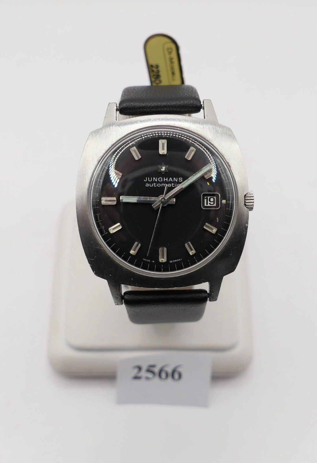 1970er Junghans Automatic Herrenuhr Cal. Eta 2472 schwarzes Zifferblatt