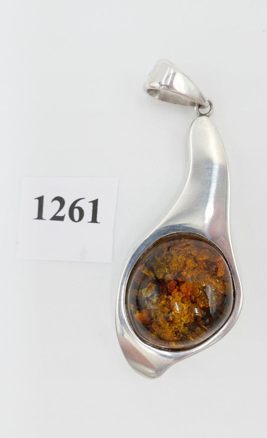 Massiver Bernstein Anhänger 925 Silber Amber 7,2 cm