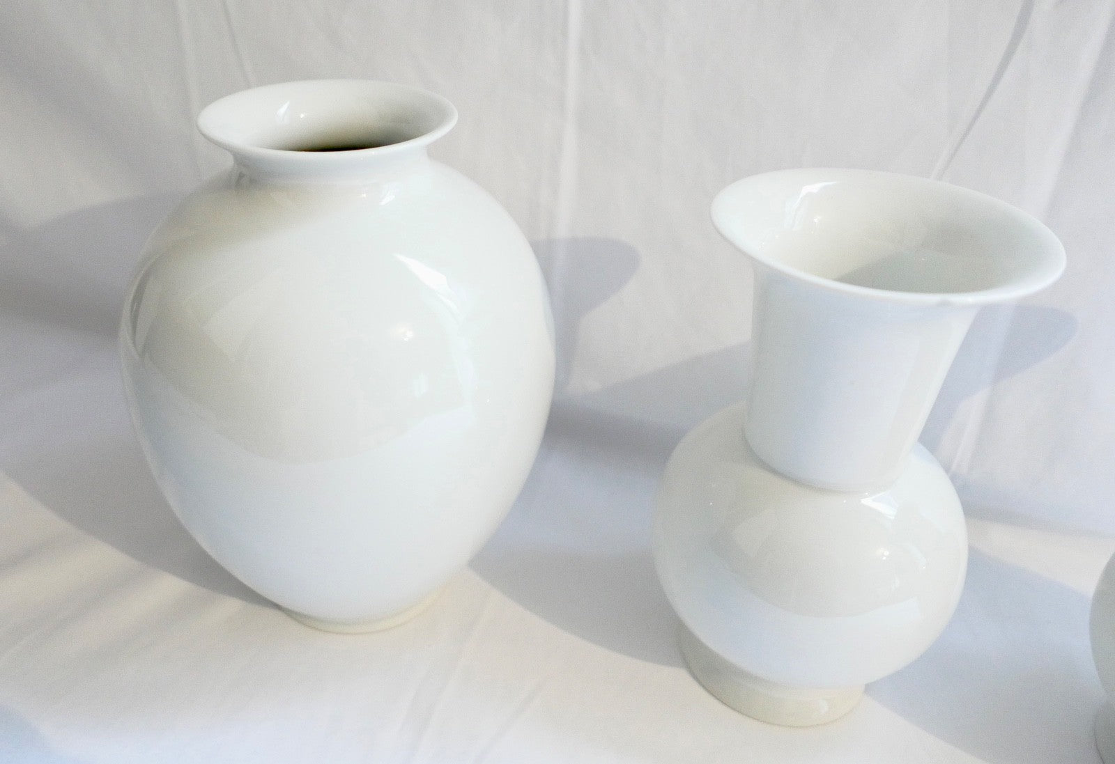 3x Ludwigsburg Porzellan Vasen Vase in weiß