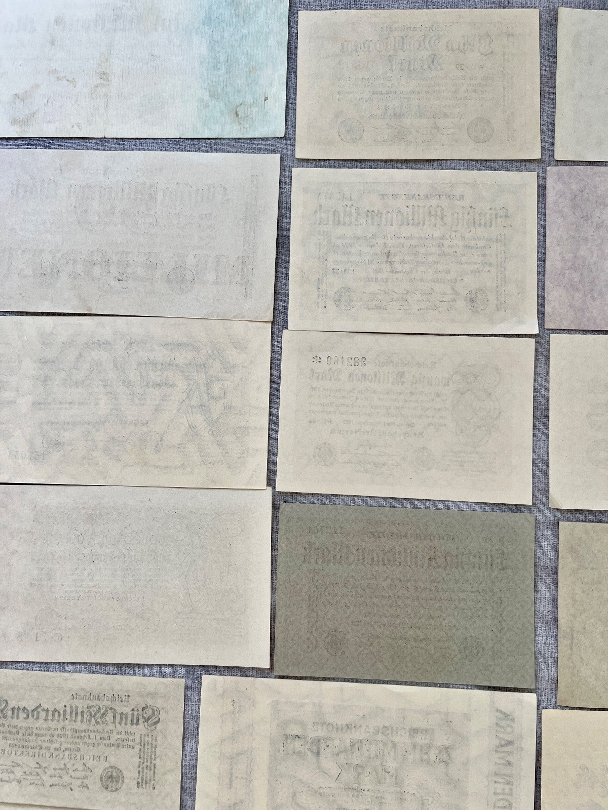 Posten 37x Inflation Geldscheine Banknoten Mio Mrd Mark UNC dt. Reich Ro. 111c