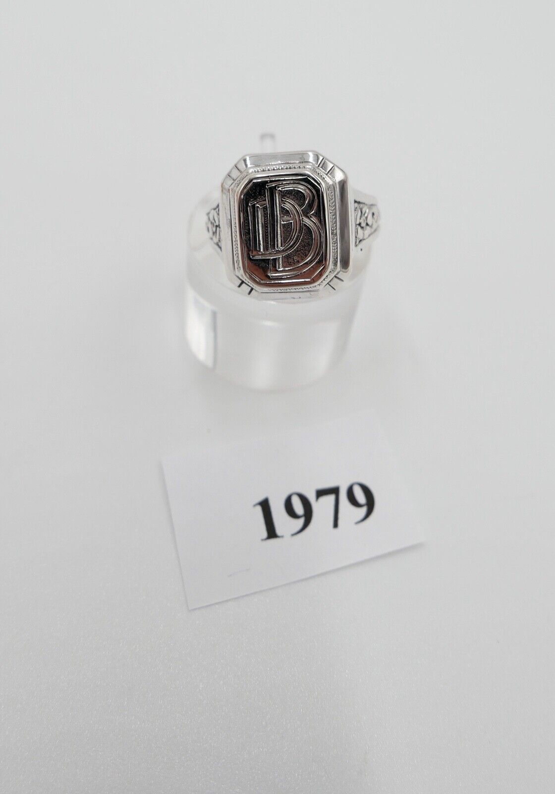 Jugendstil Siegelring Monogramm DB BD Herrenring Ring 830 Silber Gr. 58