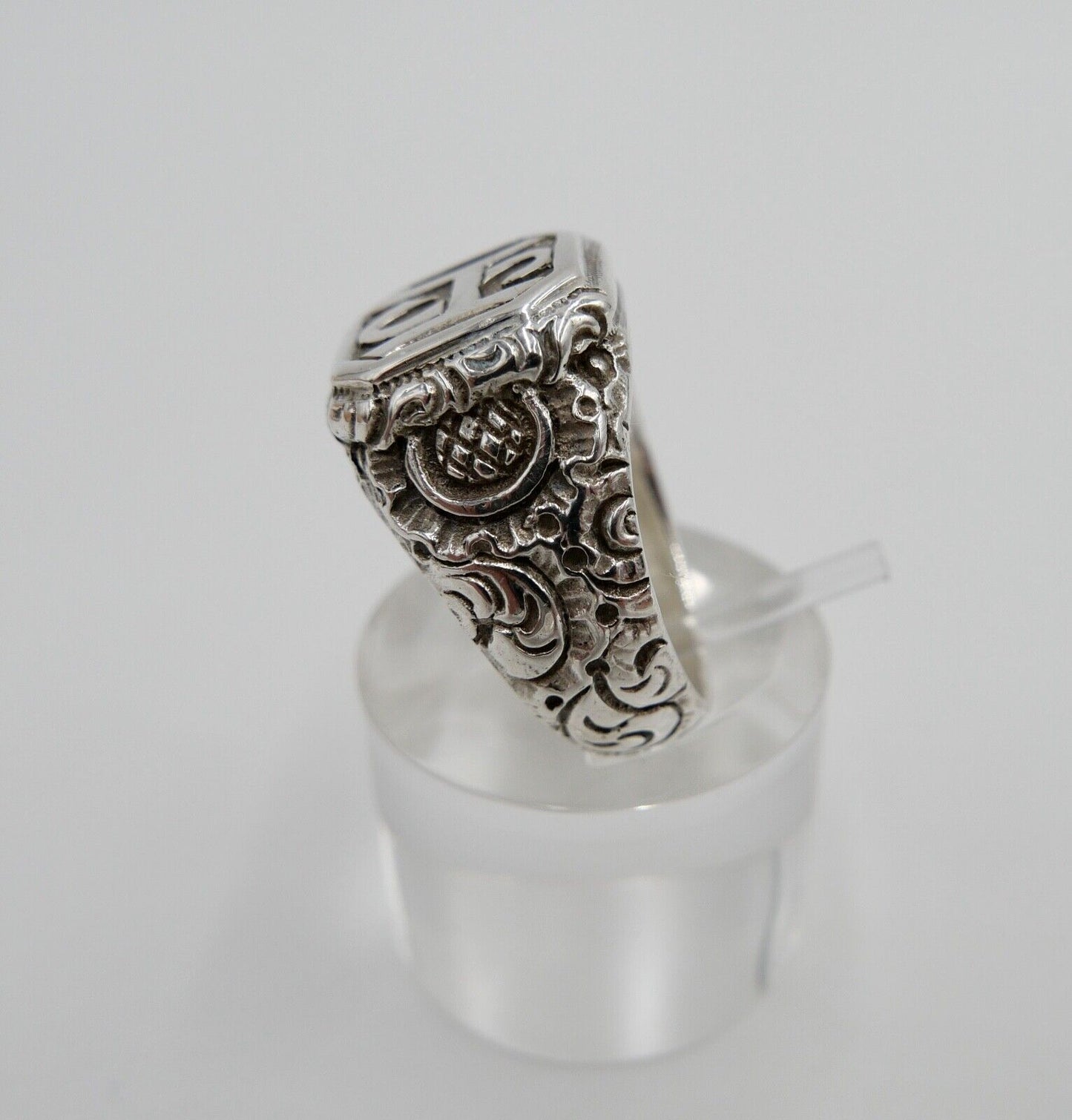 Massiver Jugendstil Siegelring Monogramm HS Herrenring Ring 800 Silber Gr. 56