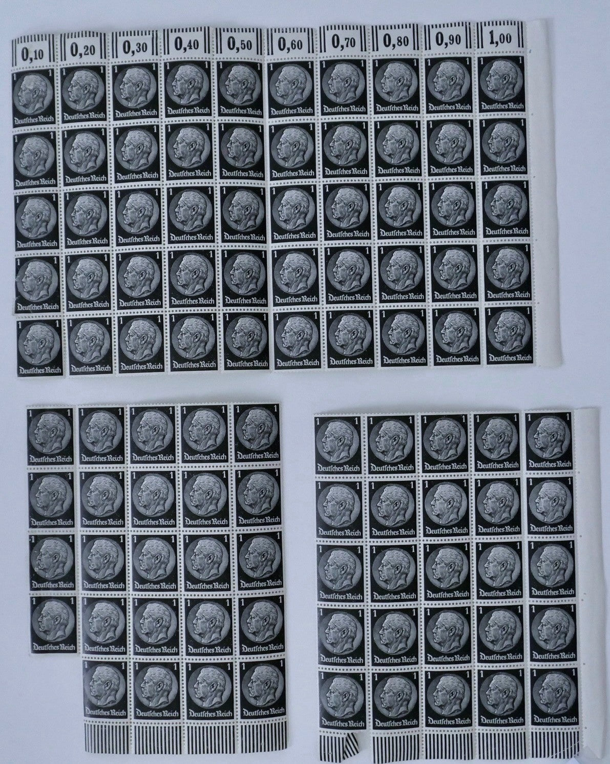 Deutsches Reich Nr. 512 Original Bogen Bögen 1 Pfennig Hindenburg postfrisch