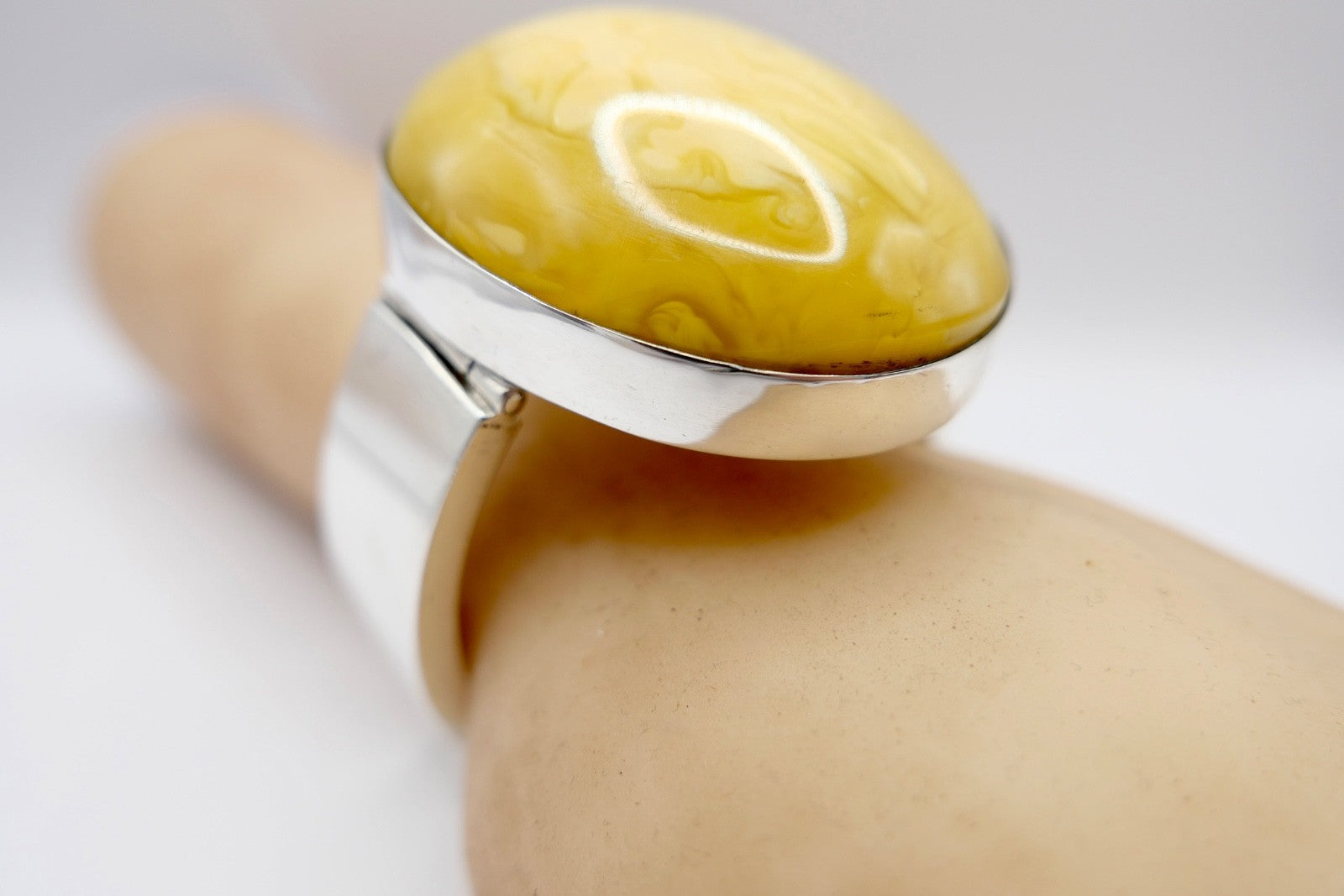 Großes Designer PU 925 Silber Bernstein Armband Armreif Danzig Gdansk Polen