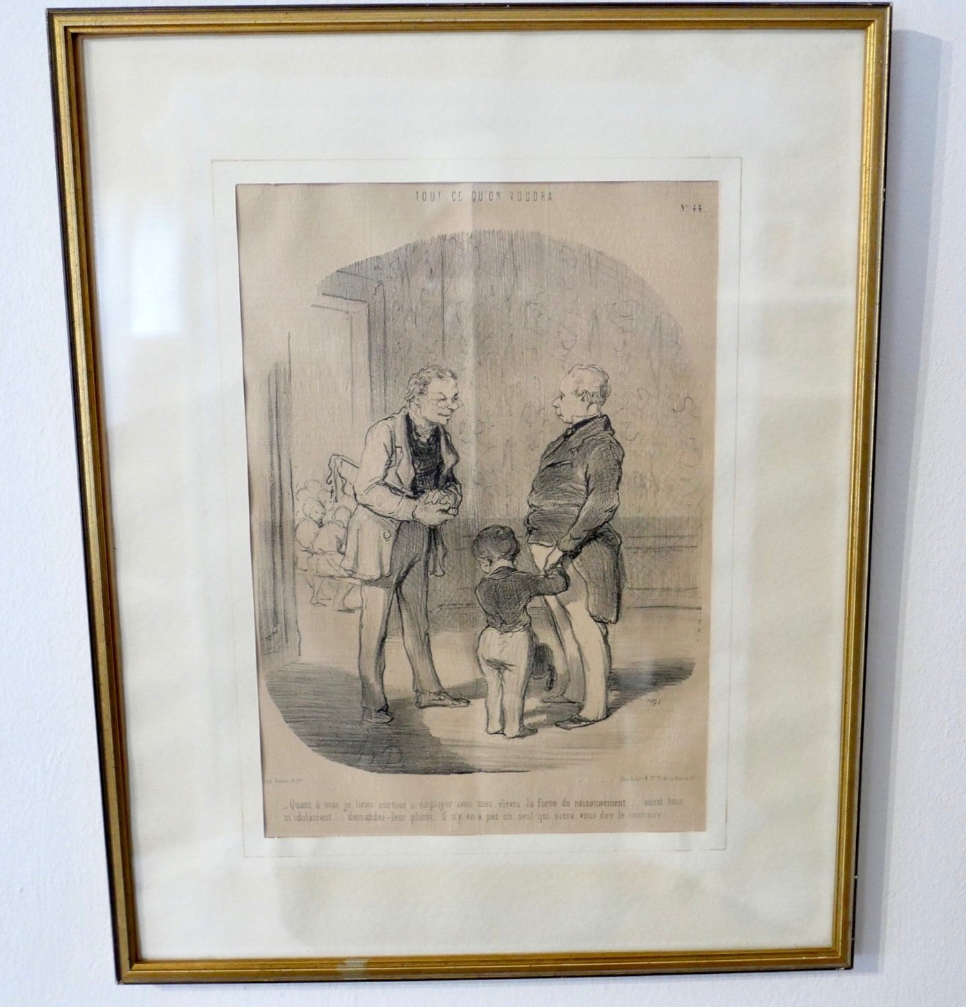 Honoré Daumier Lithographie 1847 Le Charivari Tout ce qu'on voudra Gerahmt