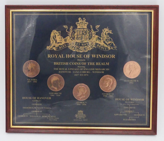 ROYAL HOUSE OF WINDSOR -  Historic British Coins of the Realm Münzen Zertifikat 