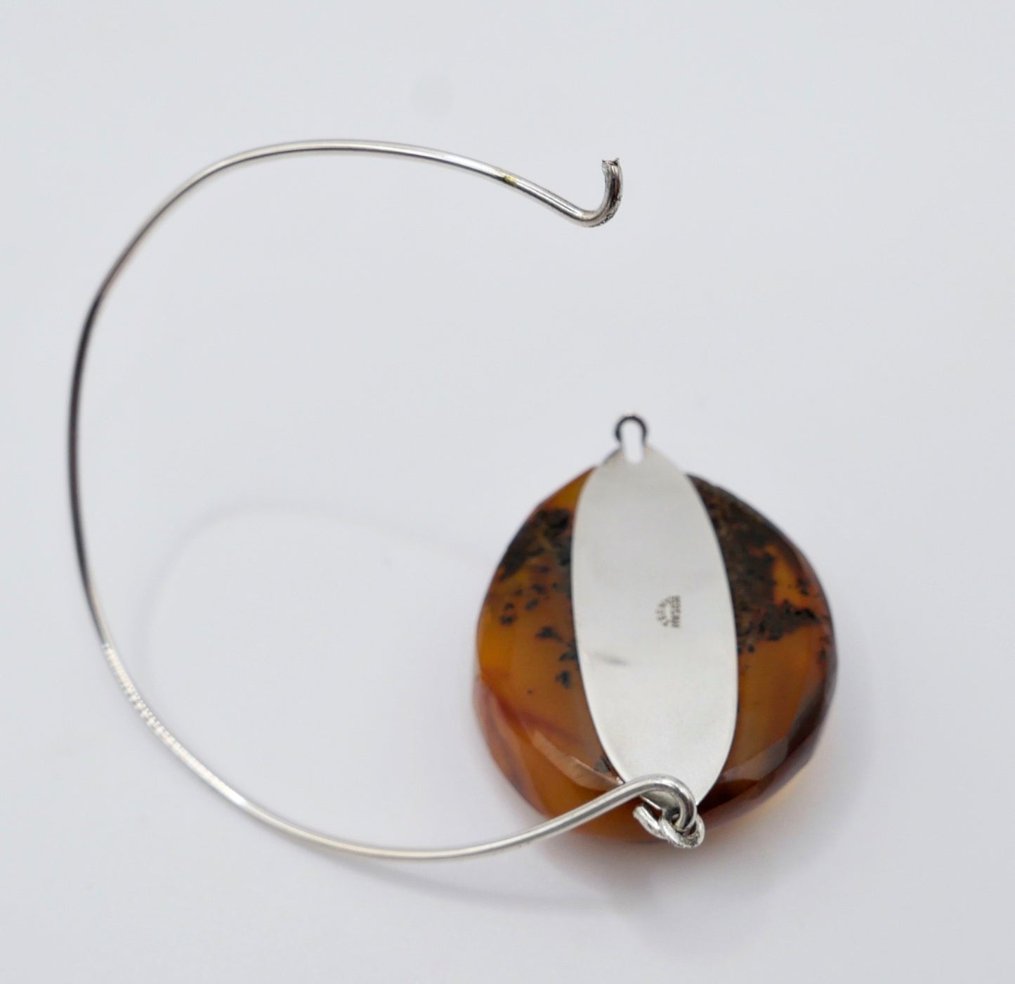 Vintage Silber Armspange HWS Teeny Dänemark 835 Bernstein Armband butterscotch