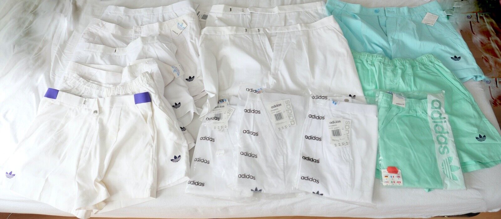 16x Vintage Adidas Tennis Hose Short Shorts Rock Damen 80er90er Jahre NEU Posten