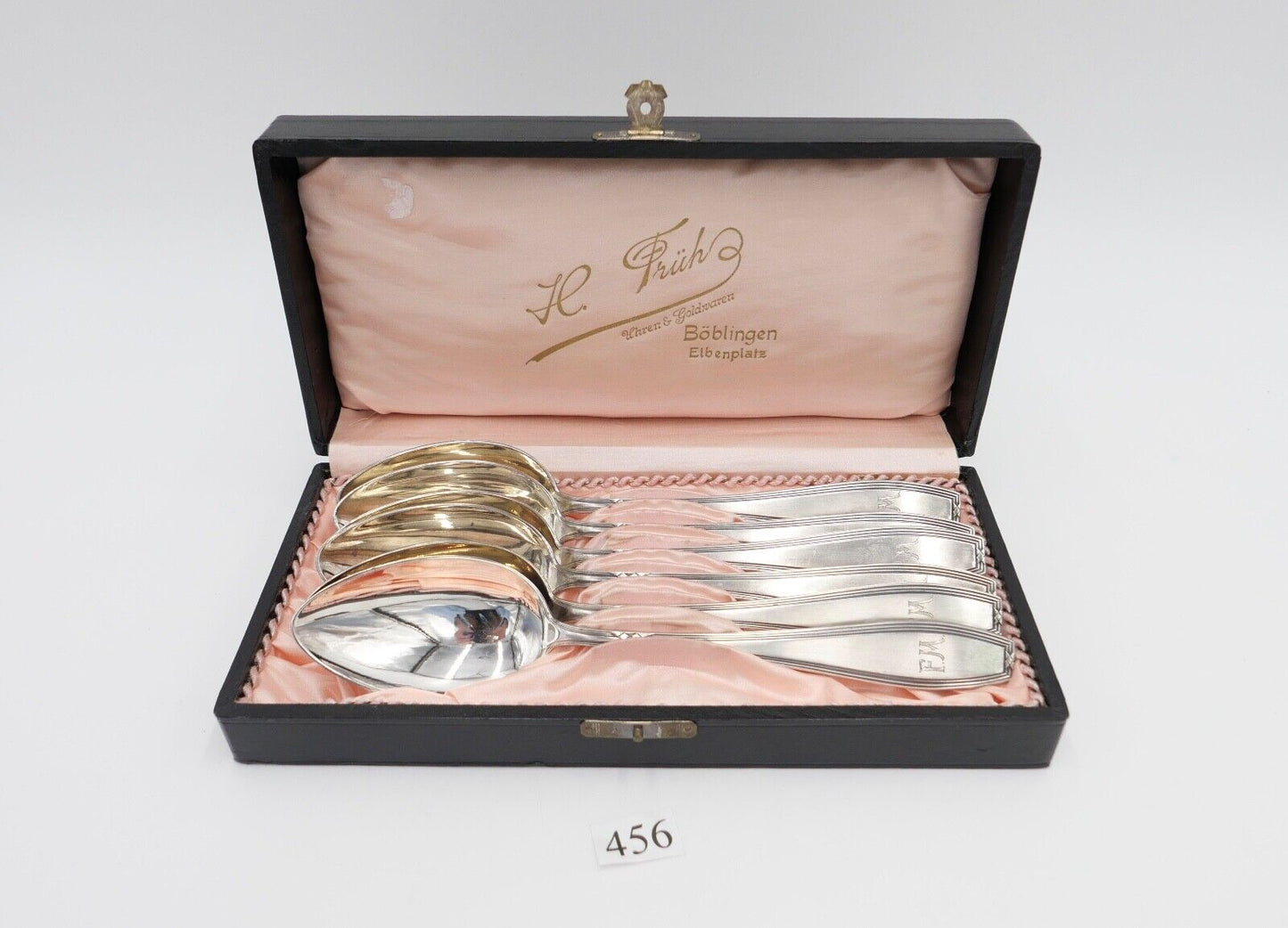 NEUwertig OKA 108 Besteck Löffel Set 6 tlg versilbert 90 Monogramm FM mit Etui