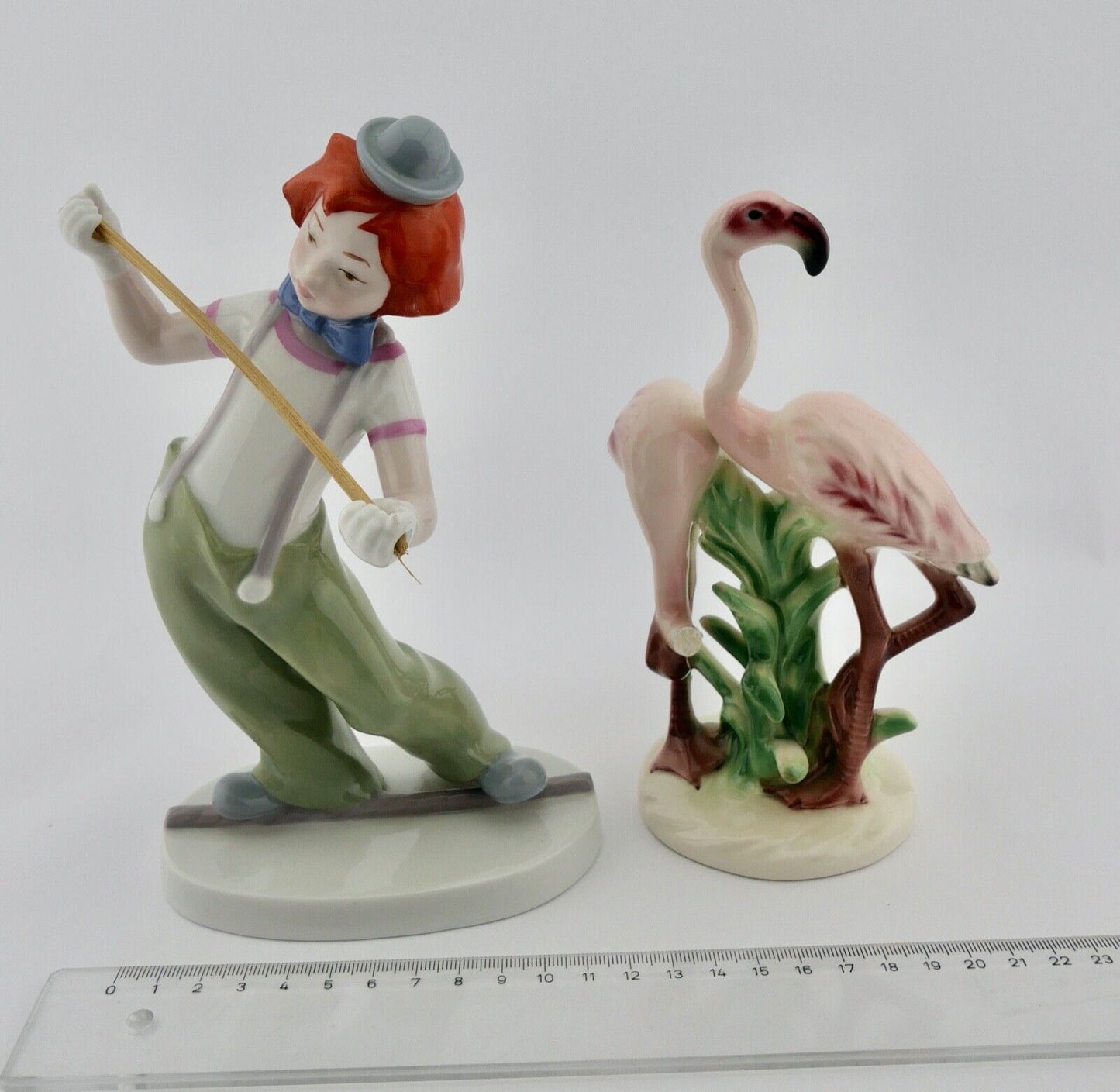 2x Goebel Porzellan Figuren Mod. 38674-18 Flamingos A. Ruiz Clown 