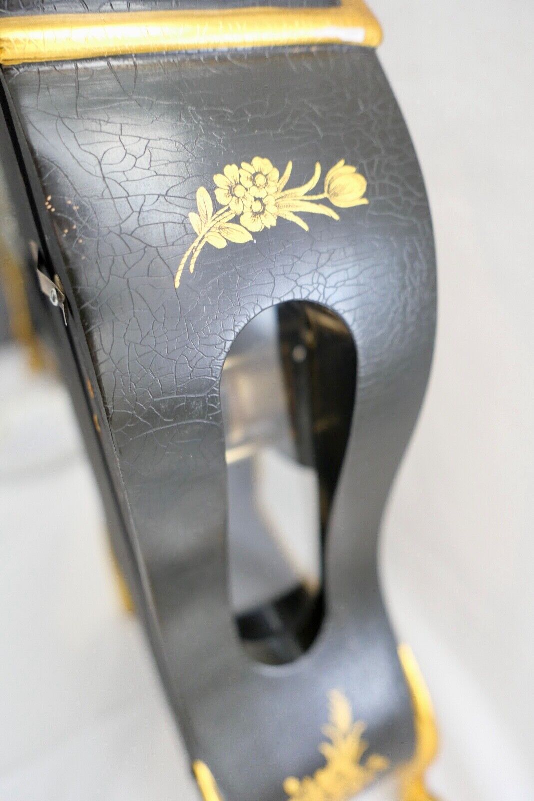 Große Pendule 43cm Tischuhr Kaminuhr La Châtelaine schwarz Gold Stil Louis XVI - Antikhandel-Stuttgart