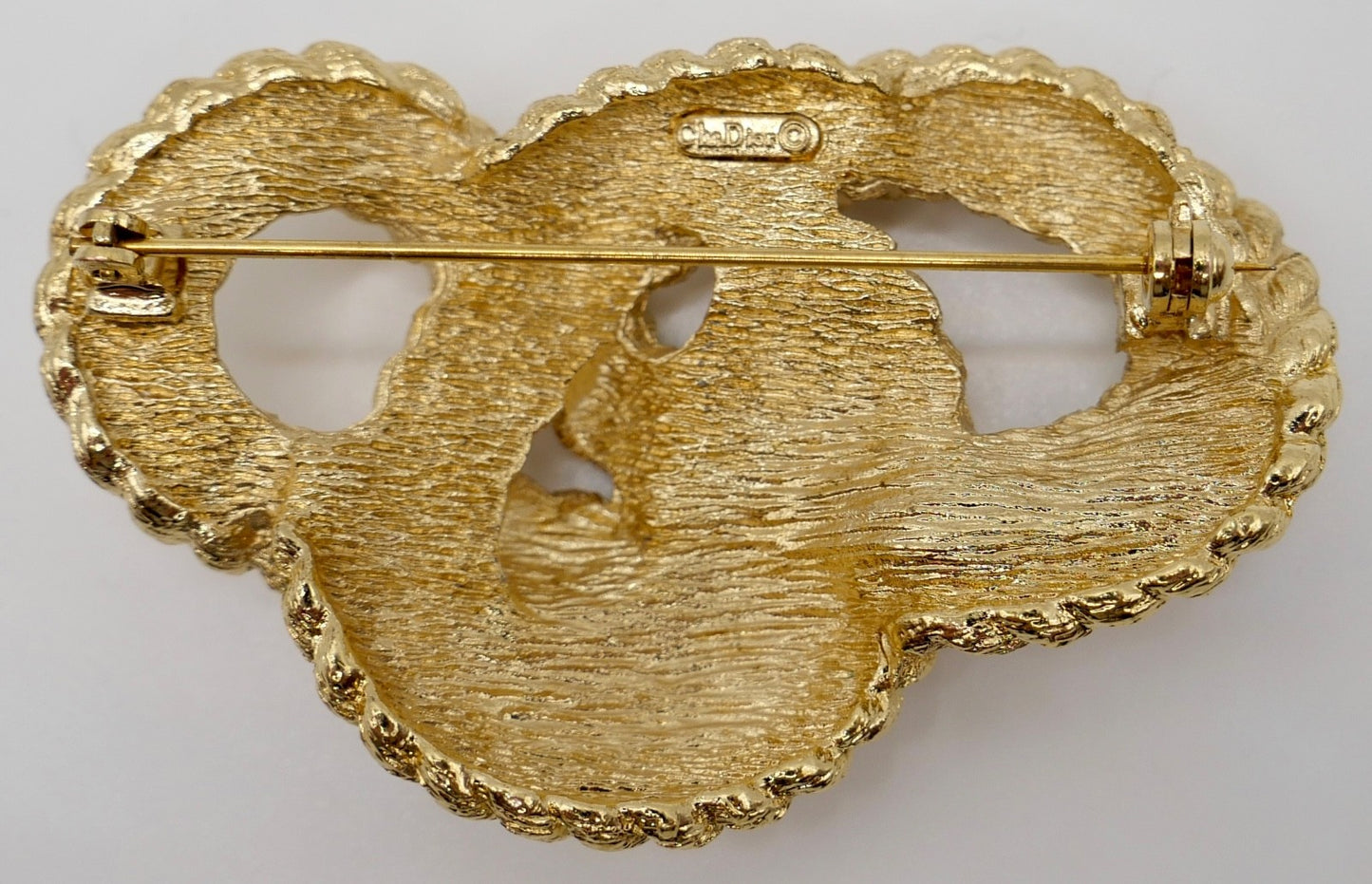 Seilknoten Brosche Christian Dior 70er Jahre vergoldet Henkel & Grossé