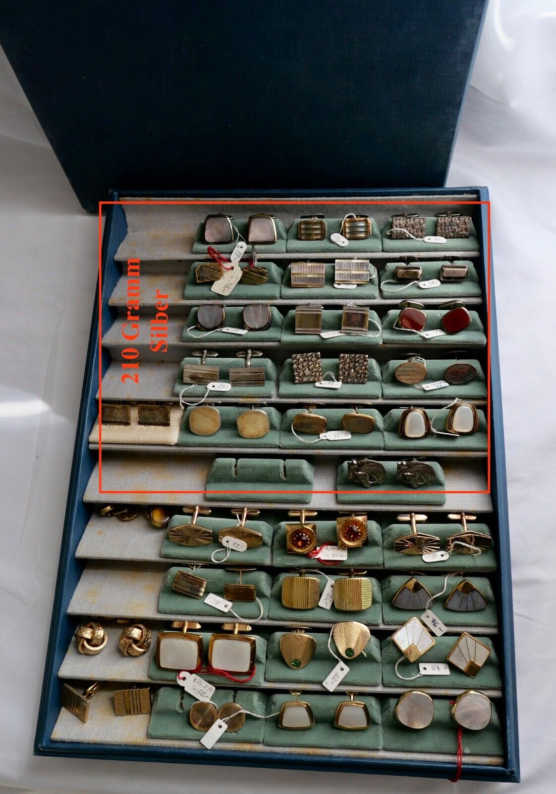 Konvolut SILBER & VERGOLDET Manschettenknöpfe Juwelierauflösung NEU 32 Stück - Antikhandel-Stuttgart