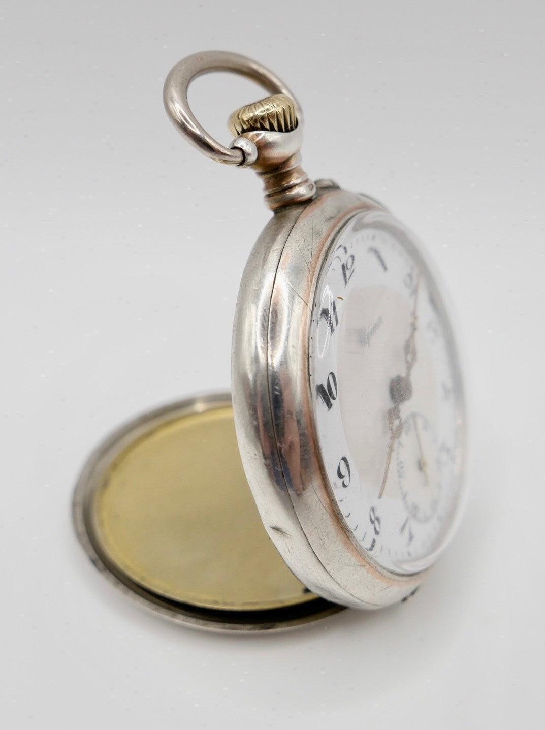 Antike Alpina 800 Silber Taschenuhr Zylinderhemmung 10 Steine