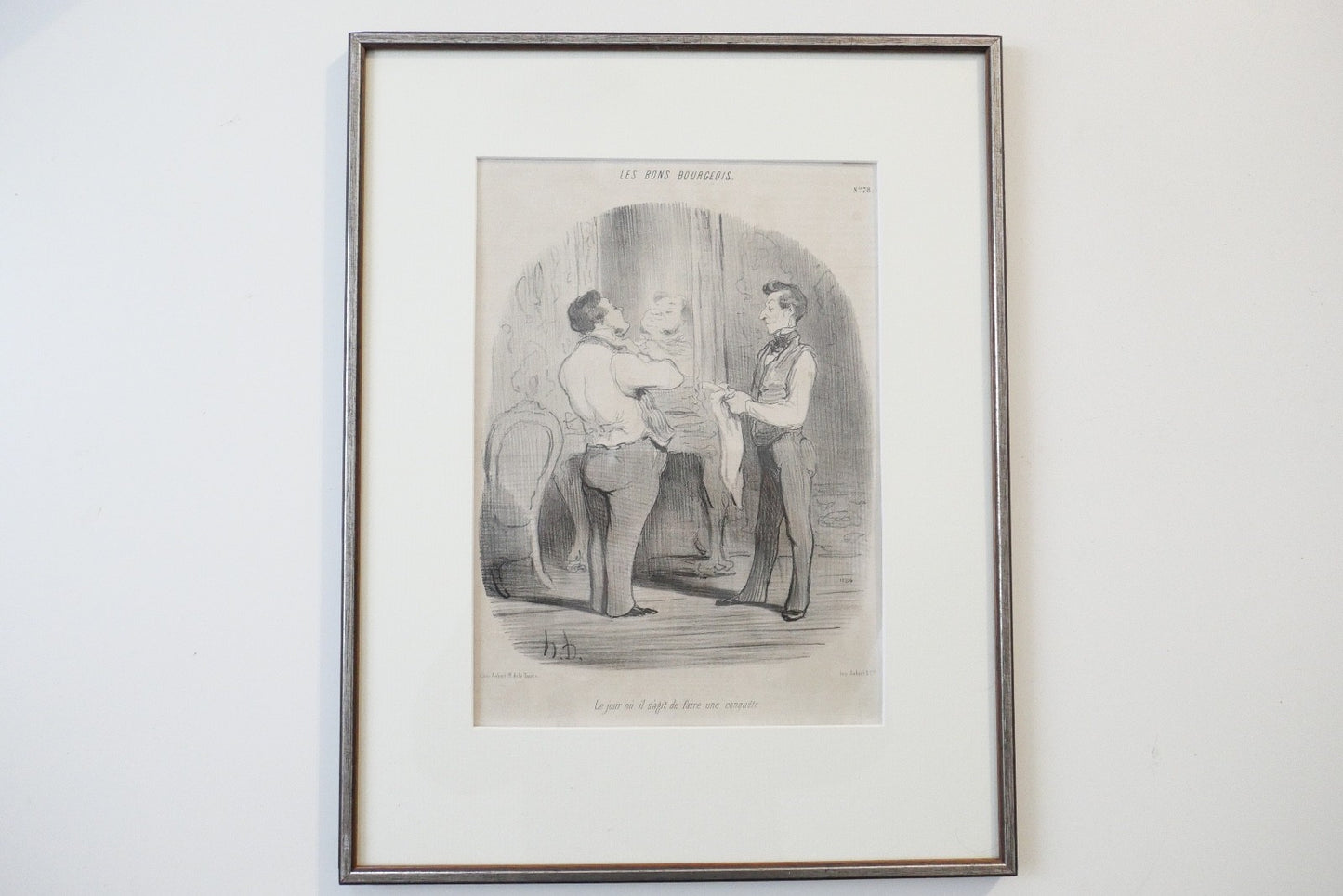 Honoré Daumier Lithographie 1847 Le Charivari Les Bons Bourgeois gerahmt N° 28