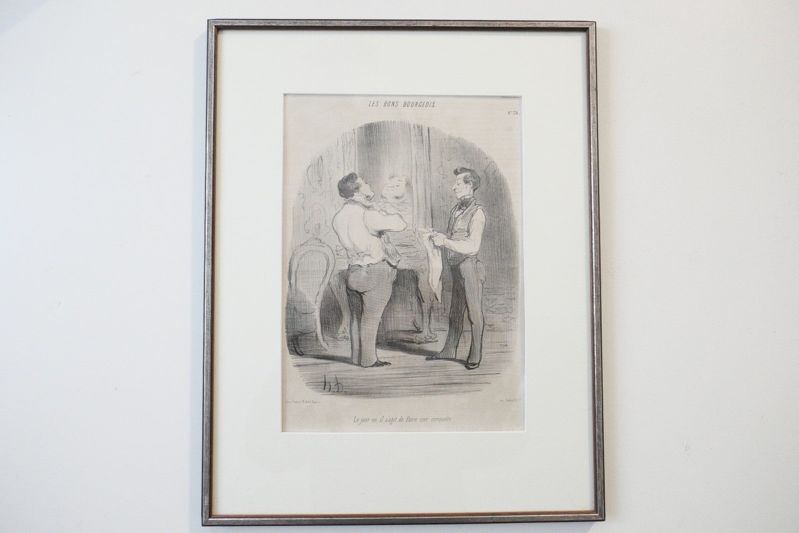 Honoré Daumier Lithographie 1847 Le Charivari Les Bons Bourgeois gerahmt N° 28